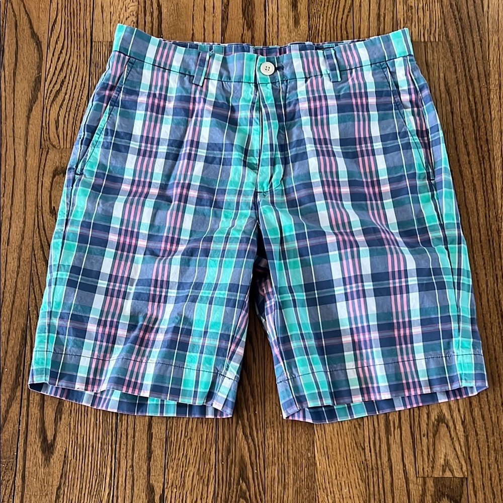 Vineyard Vines Blue and Pink Flat Front Shorts Size 30